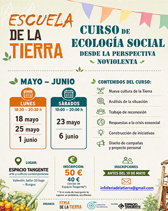 CURSO DE ECOLOGÍA SOCIAL DESDE LA PERSPECTIVA NOVIOLENTA. Mayo / Junio 2026.