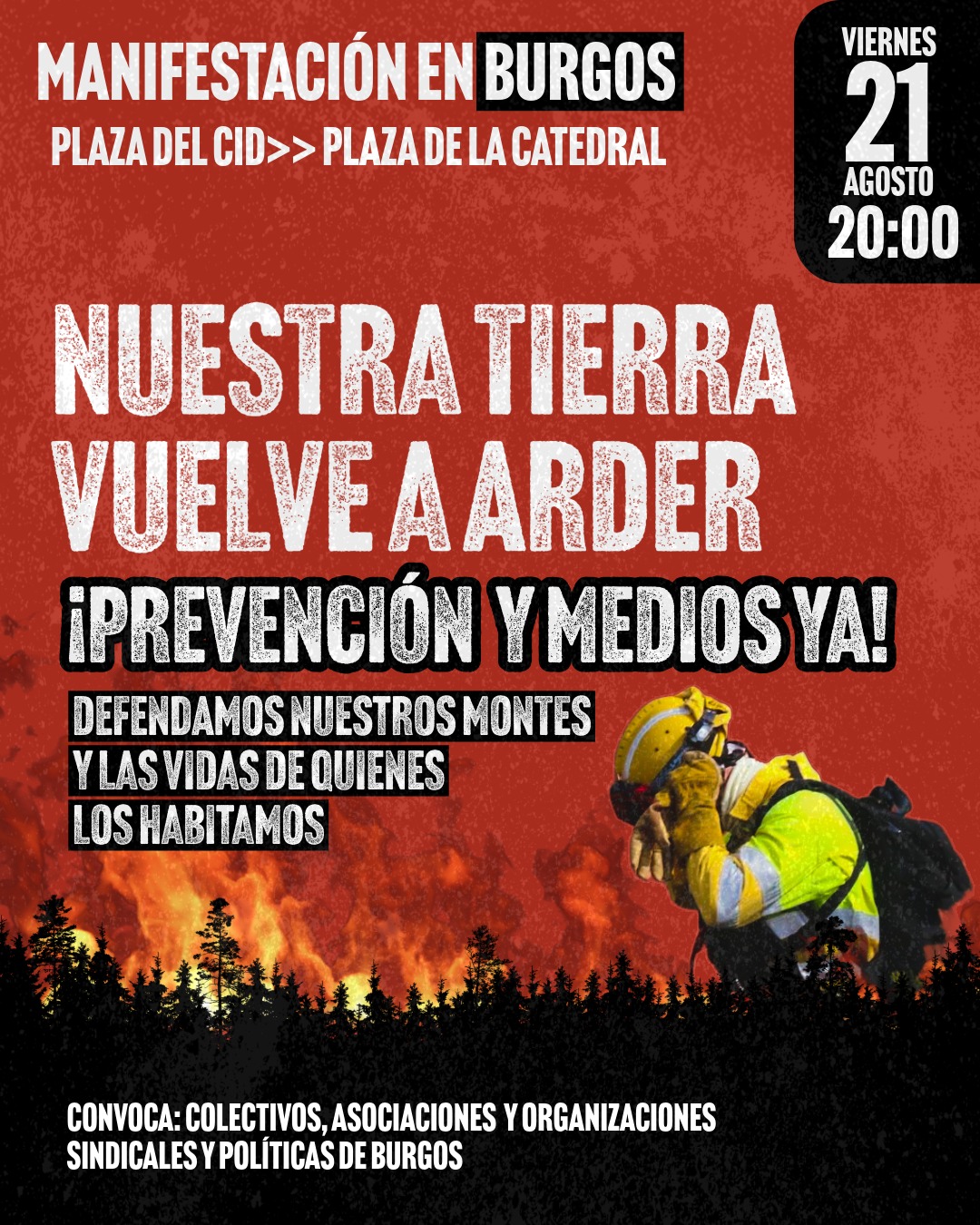 Manifestación nuestra tierra vuelve a arder
